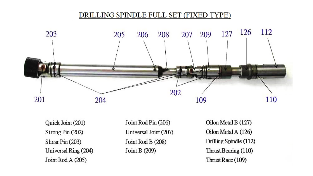 drilling spindle fixed type dwg3