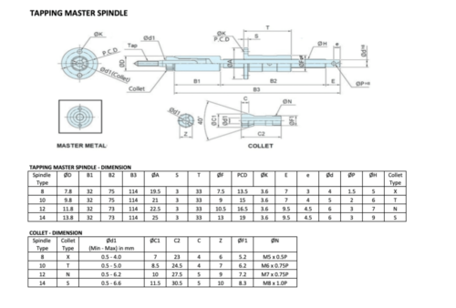 TAPPING MASTER SPINDLE DWG